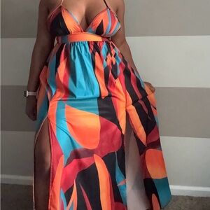 Vibrant Multicolor Maxi Dress